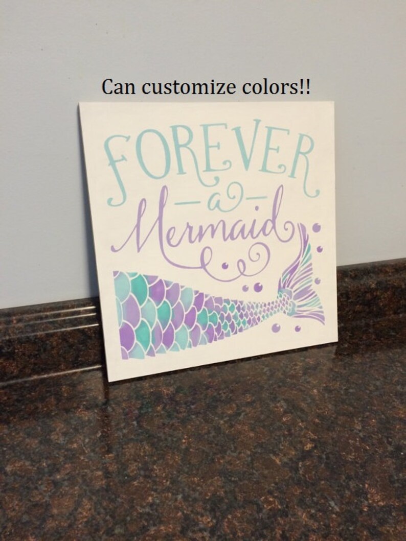 Mermaid sign nursery wall decor mermaid wall art mermaid sign Etsy