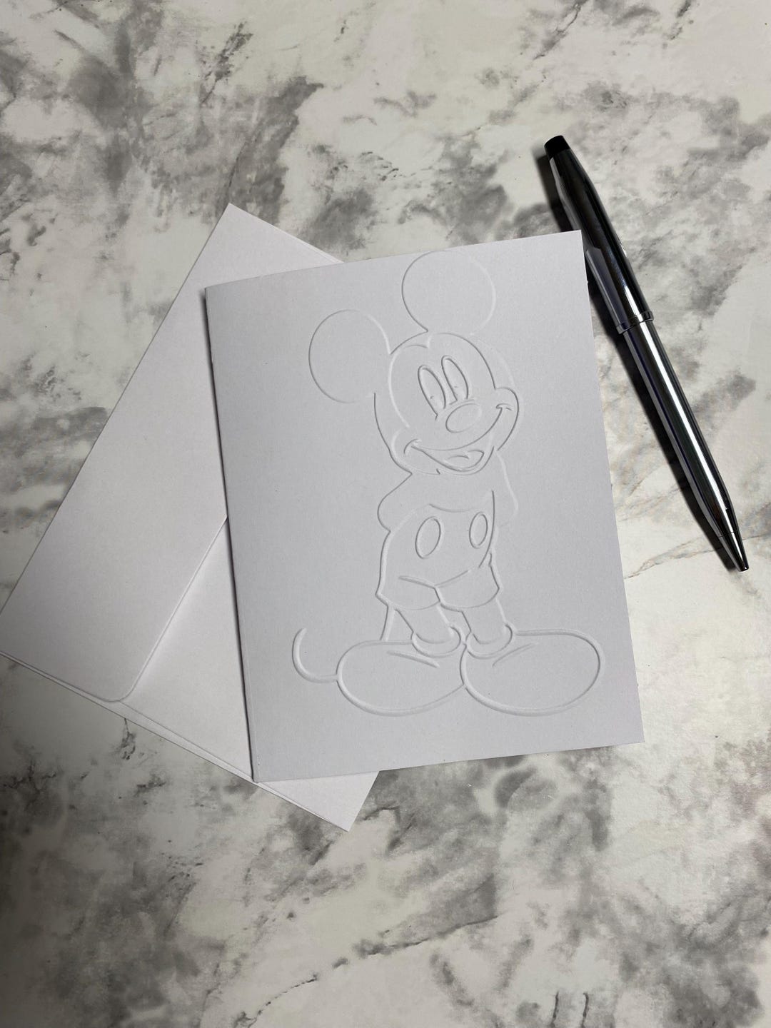 Mickey Mouse Embossed Thank You Cards, Disney Stationery - Etsy