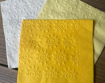 sunshine napkins you are my sunshine embossed napkins custom napkins cocktail napkins cake napkins drink napkins baby shower napkins party