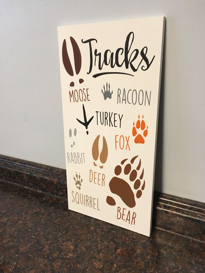 Woodland Animals Tracks Wall Decor Cabin Wall Decor Woodland Etsy