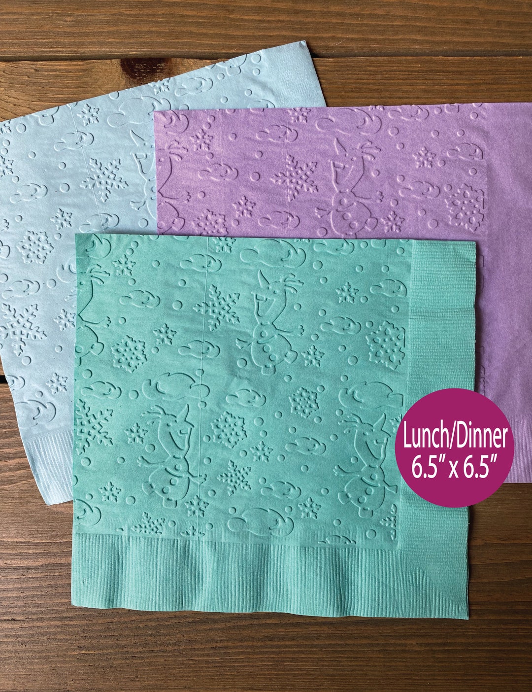 Frozen Napkins Elsa Embossed Napkins Olaf Decor Custom Dinner Napkins