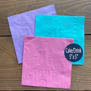 Embossed Princess Castle Napkins, Fairytale Party Decor (Set of 20)