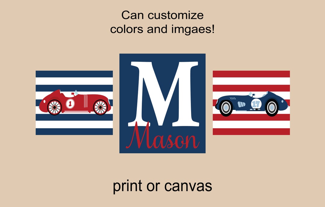 Race Car Nursery Race Car Wall Decor Race Car Prints Race Car Etsy