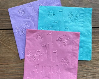 princess castle napkins embossed napkins custom napkins cocktail napkins cake napkins drink napkins princess birthday party castle decor