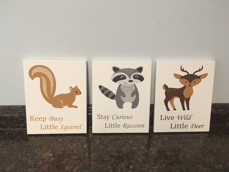 Woodland Animals Nursery Wall Decor Fox Nursery Owl Nursery Etsy