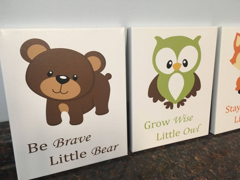 Woodland Animals Nursery Wall Decor Fox Nursery Owl Nursery Etsy