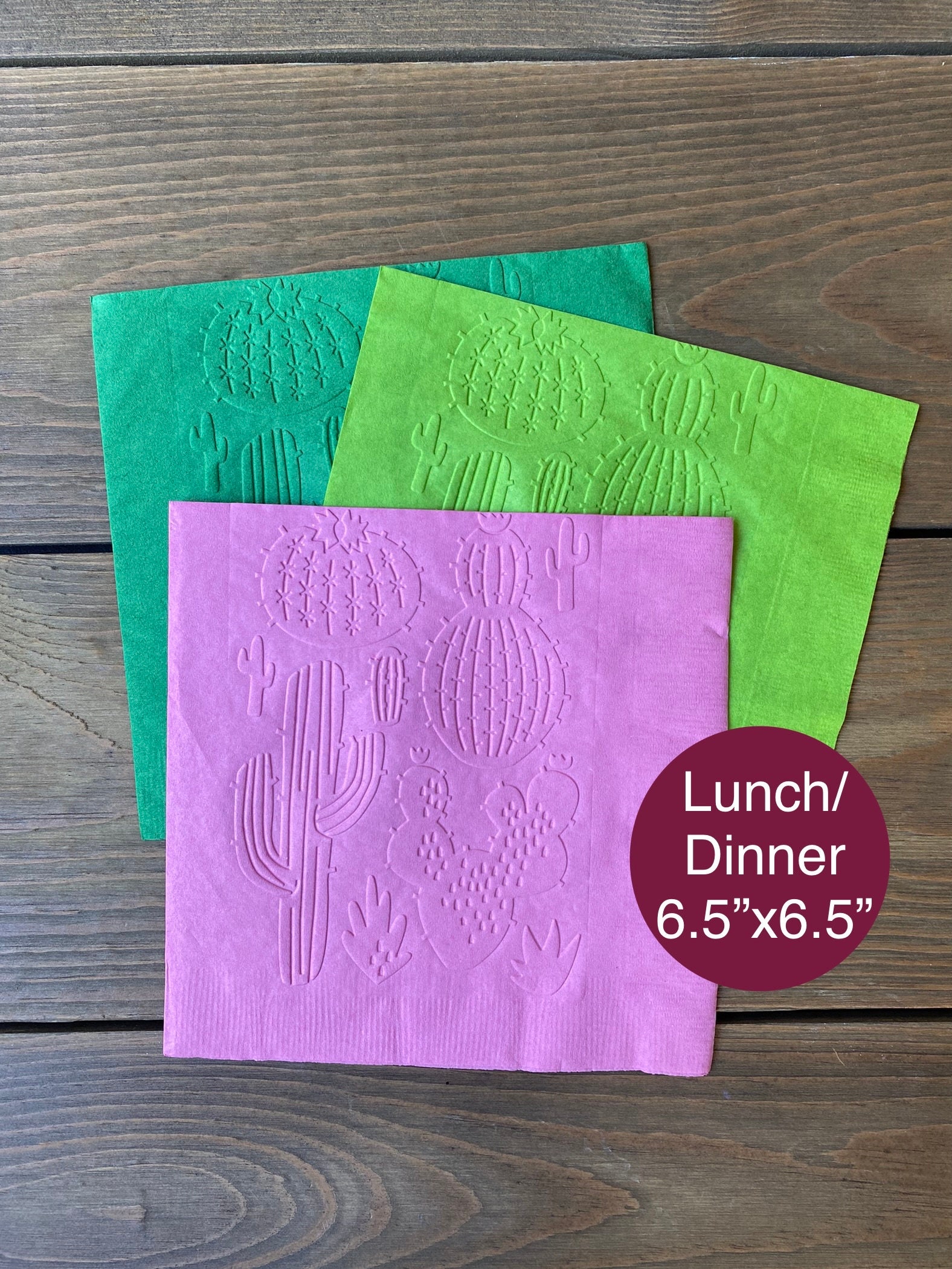 Cactus napkins fiesta embossed napkins lunch dinner luncheon cake baby shower birthday party supplies decor cacti llama
