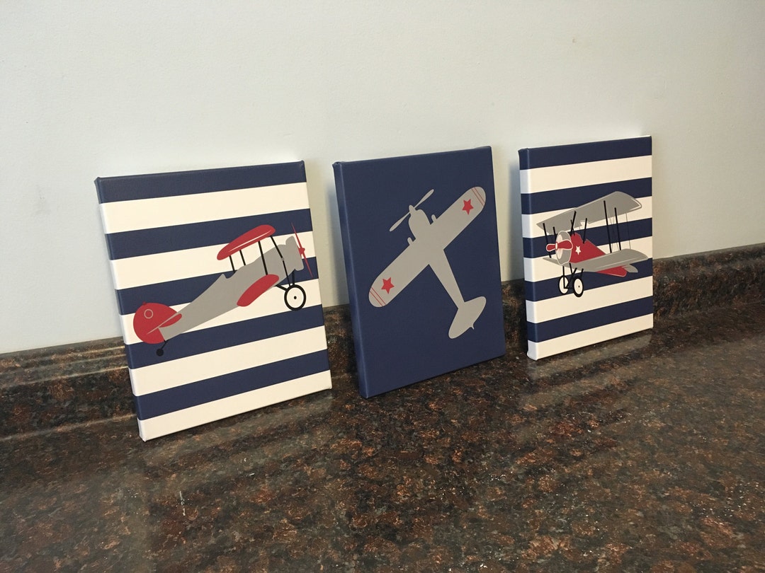 Airplane Nursery Wall Decor Airplane Toddler Room Wall Art Aviation