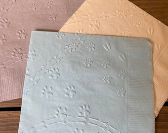 Embossed Animal Tracks Napkins, Baby Shower Decor (Set of 20)