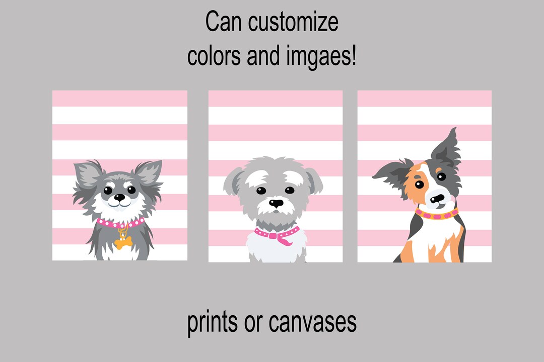 Puppy Nursery Dog Nursery Wall Decor Prints Dog Prints Puppy Etsy