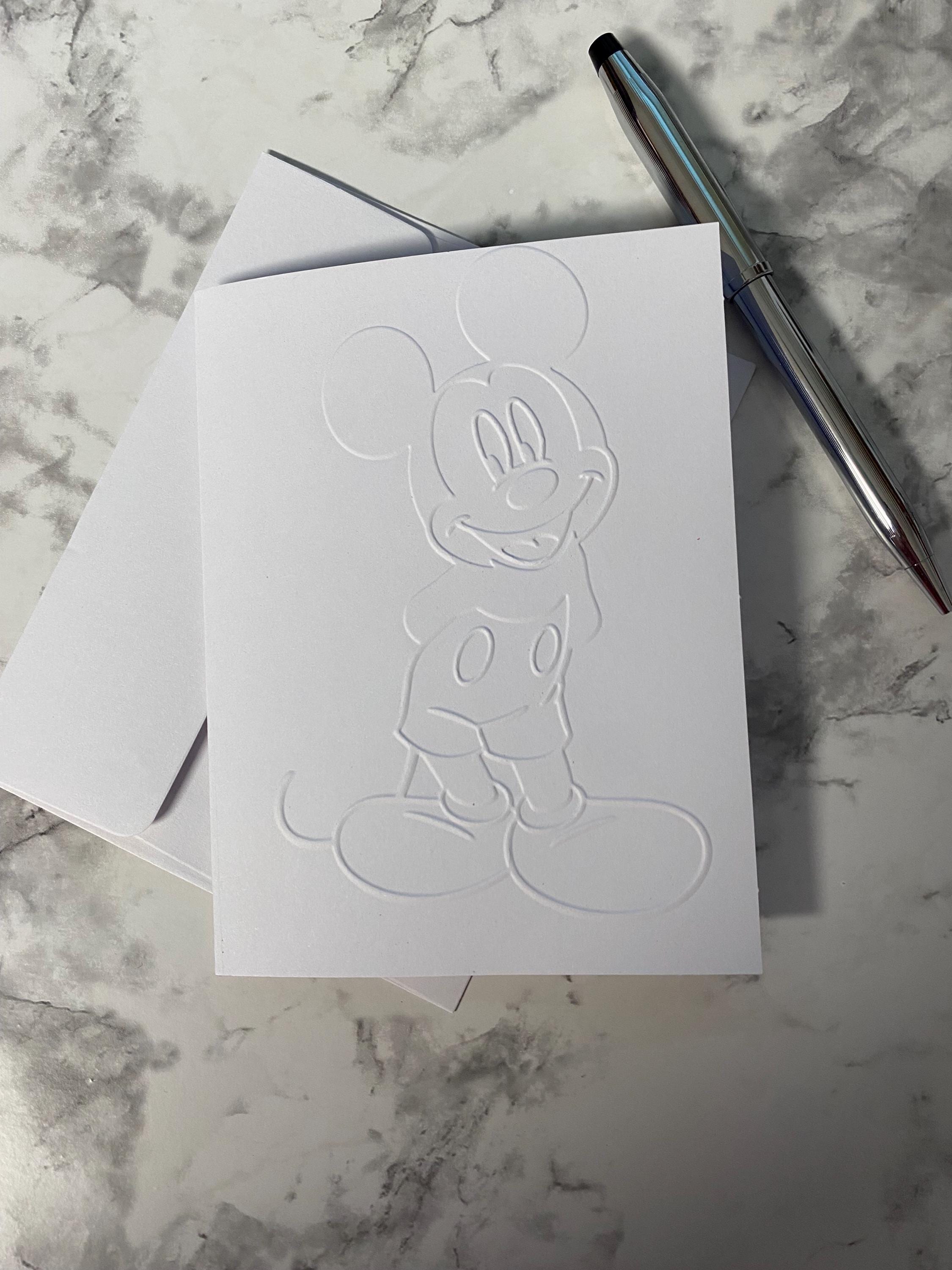 Mickey Mouse Embossed Thank You Cards, Disney Stationery - Etsy