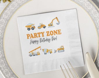 Construction napkin printed napkins construction party beverage drink cake baby shower birthday party supplies construction party decoration