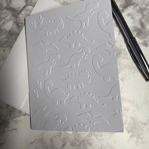 Dinosaur stationery cards embossed cards baby dinosaur shower cards thinking of you note cards A2 card thank you cards