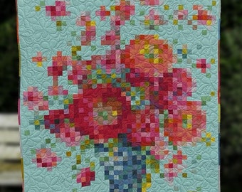 großer wunderschöner Quilt nach der Anleitung "Tilda Embroidery Flowers", Unikat