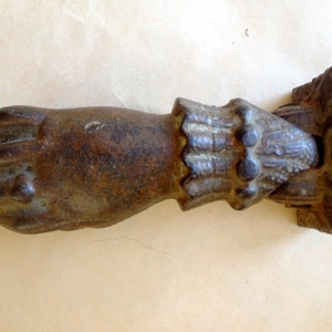 Ball in hand doorknocker, Vintage cast iron doorknocker  Architectural salvage. Gothic, Victorian, Decorative. Backplate