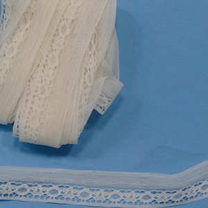 Vintage White Crisp Nylon Lace Trim for Lingerie, Girl&#39;s Clothes, Crafts, Bedding