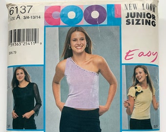 6137 New Look Junior Sizing Six in One Tops and Pants Sizes 34-1314  Uncut with Instructions