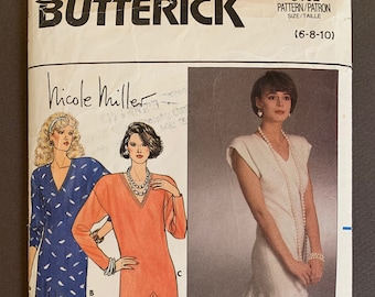 Collar. Sleeveless or Three Quarter Sleeves Inverted Pleats /& Blouse Vintage 1960s Butterick 2755 Girls Dress Princess Seams Round Neck