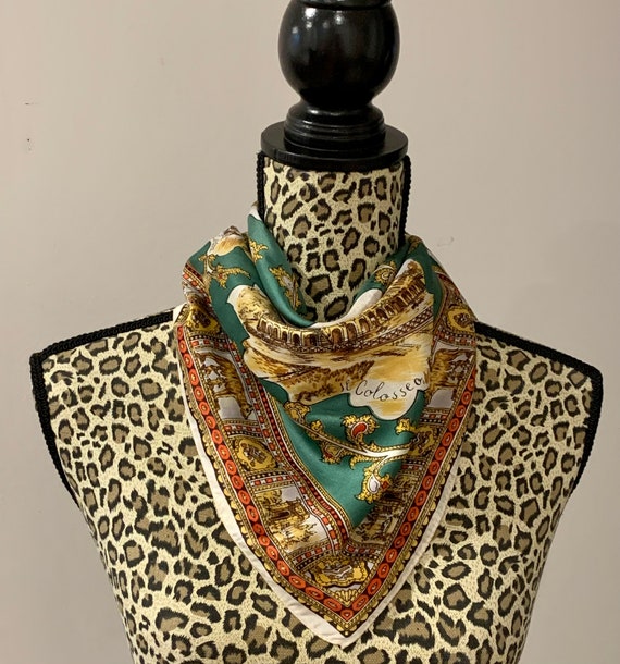 Vintage 1960s Acetate Scarf, Roma (Rome) Italy, C… - image 3