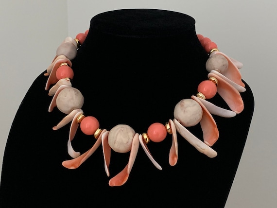 Collier Vintage Perles Résine/plastique - Bijou Ancien Occasion, Sans Marque, Style Rétro
