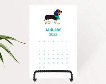 Calendario Dachshund - Mini - Descarga Digital