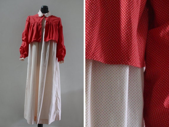 Polka-Dot Nightgown & Bed Jacket Set - Gem