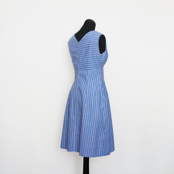 1950s Blue Striped Dress And Jacket Suit - image 6