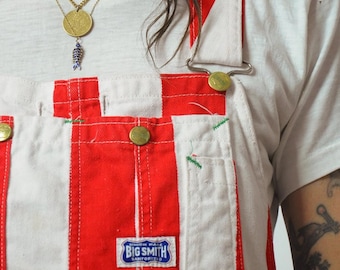 Vintage Overalls stripe BIG smith small FREE shipping