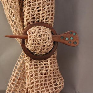 Wood Hair Pin/ Walnut Hair Stick/ Wood Shawl Pin