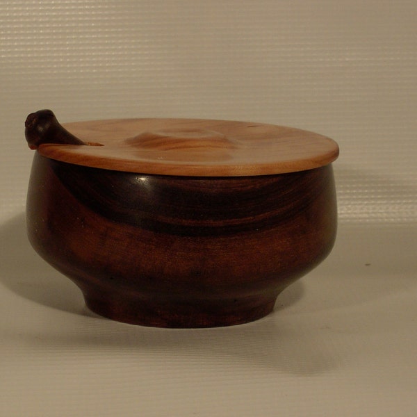 Wood Salt Cellar Set/Salt Box Set/Lidded Bowl