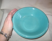 Ceramic Bowl Soup, Salad Vintage 1940s or 1950s Turquoise - SALE 10 Off