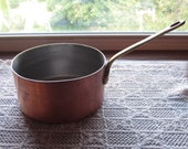 Sauce Pot Vintage Copper Bottom Brass Handle Made In France - SALE 10 Off
