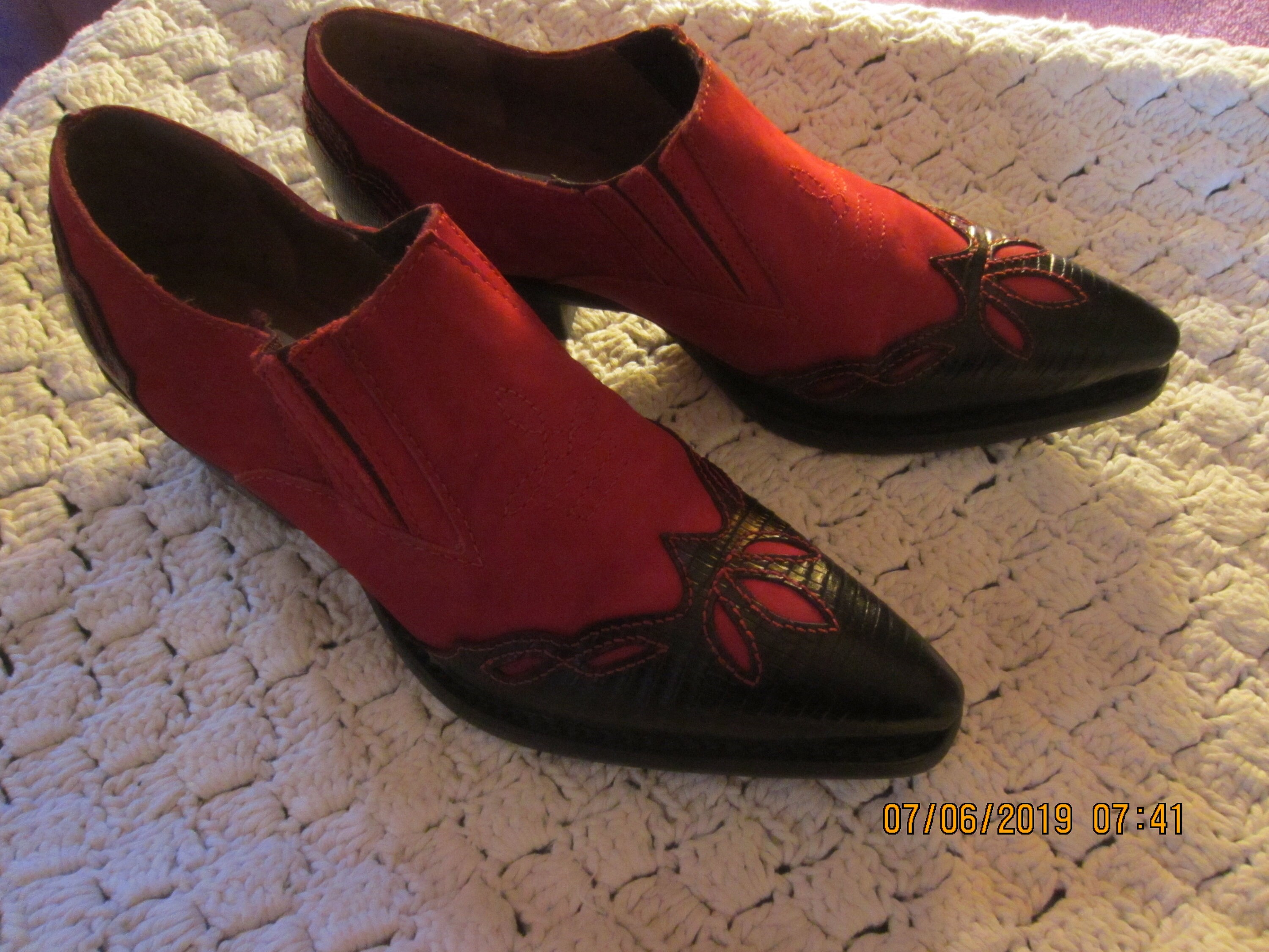 Wine shop red booties