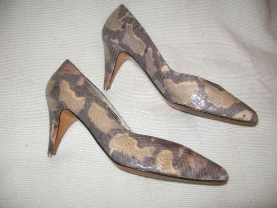 Elegant Snakeskin Women's Heels Vintage 1950's / … - image 4