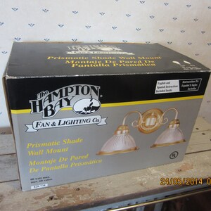 Hampton Bay Co. Double Interior Wall Light Never Used, In Original Box, Vintage 1990s.