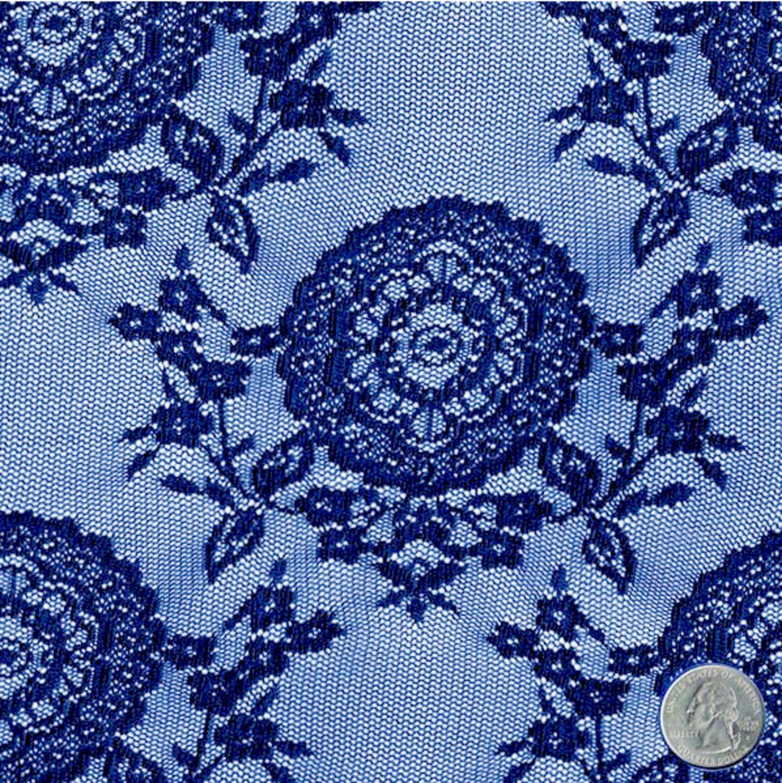 Oasis Floral Vintage Lace Fabric Navy by the Yard Wedding Etsy