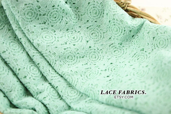 mint green lace material
