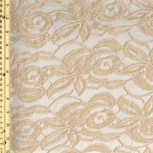 Tan Warm Cotton Lace Fabric by the Yard Wedding Bridal Craft Lace Material Cotton Tan Lace Fabrics 1 Yard Style 231 image 2