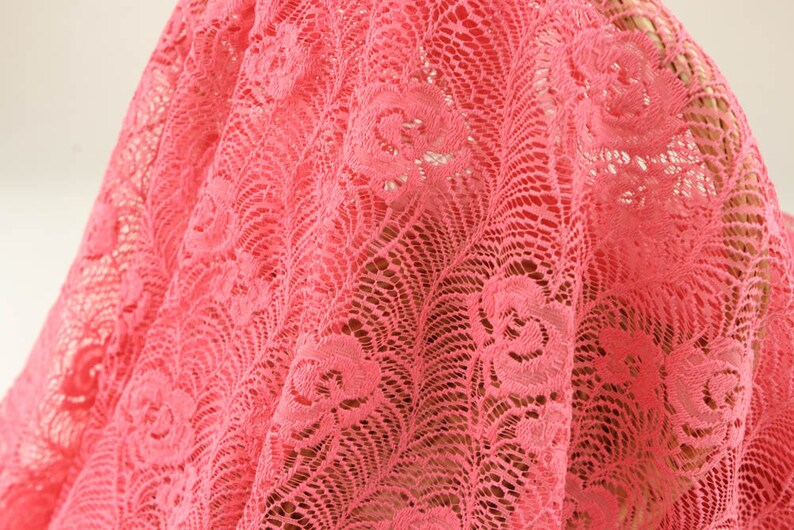 Arts and Crafts 1 Yard Style 308 for Bridal Decoration Coral Sugar Grow Design Lace Fabric by the Yard