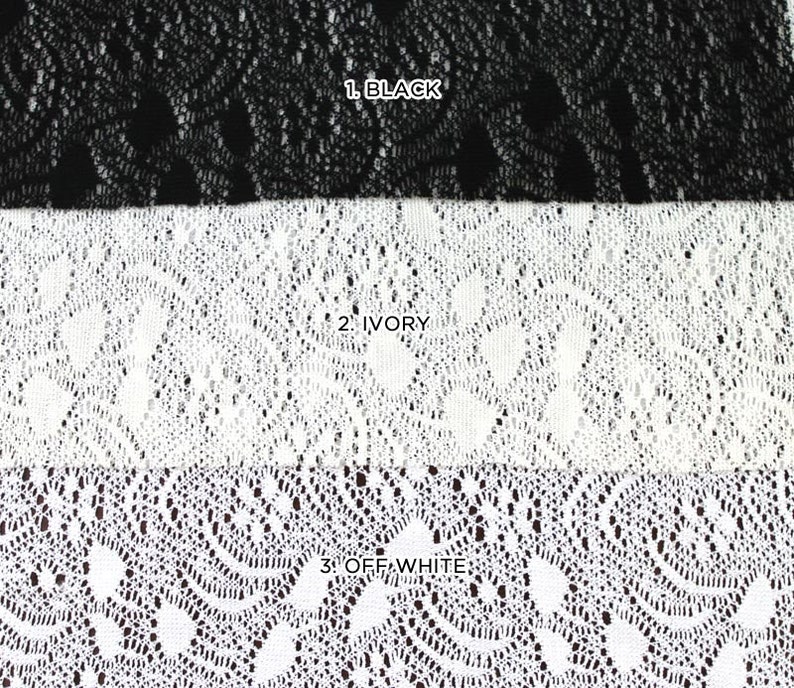 Vintage Black Daydream Crochet Lace Fabric by the Yard Etsy