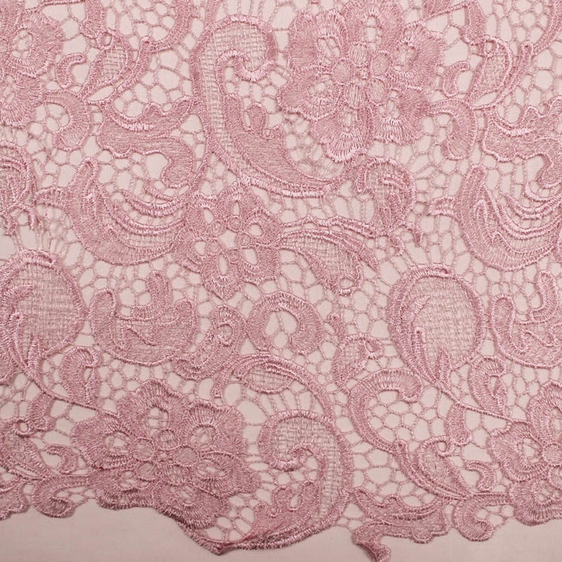 Venice Embroidered PINK Lace Fabric for Wedding Lace Bridal - Etsy