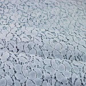 Blue Chambray Cotton Lace Fabric by the Yard Wedding Bridal - Etsy