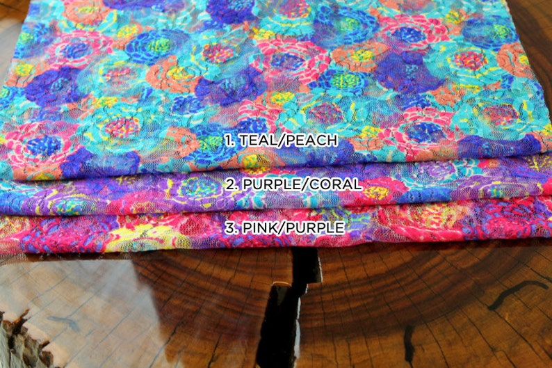 Carnation Prints On 216-Lace Fabric PATTERNPrint Swatch Sample 3 Colors Available Style TCH-LACE-1033