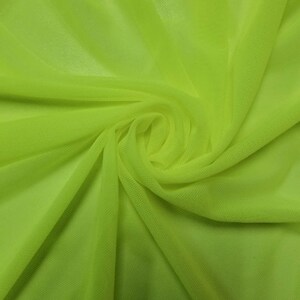 Lime Neon Nylon Power Mesh Fabric by the Yard- Style 454