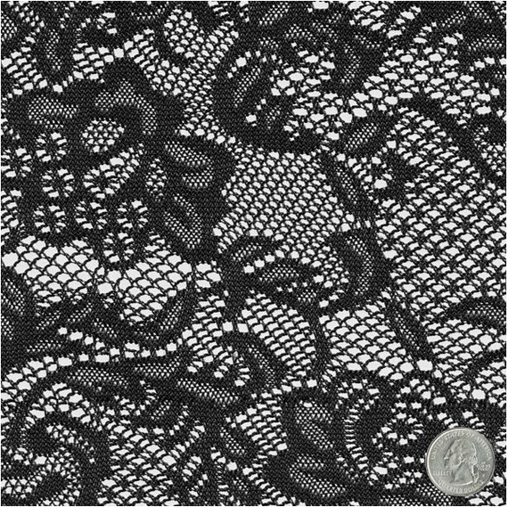 Vintage Black Botanical Crochet Lace Fabric by the Yard Etsy