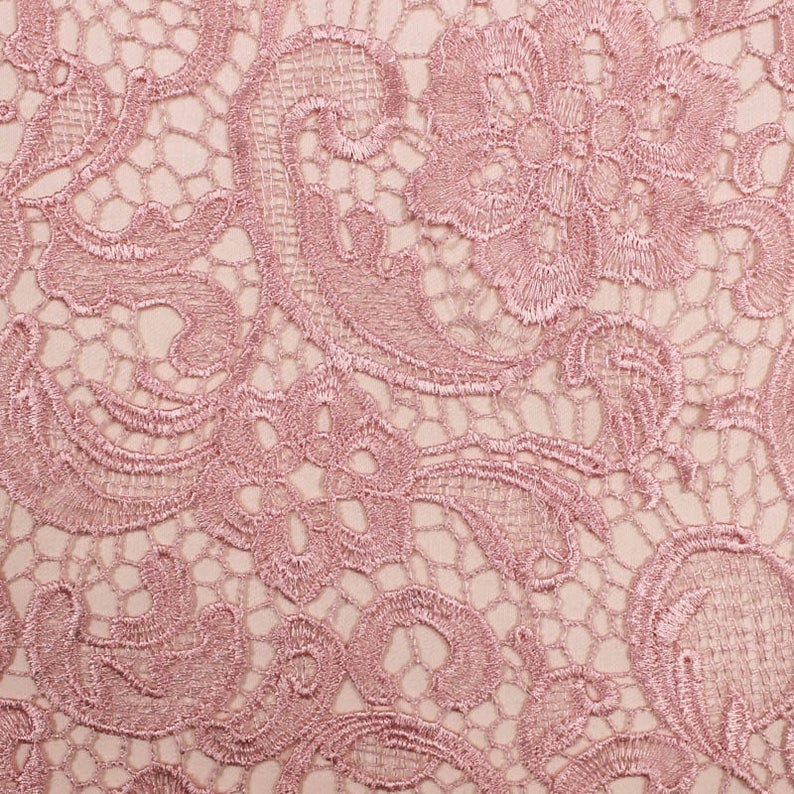 Venice Embroidered PINK Lace Fabric for Wedding Lace Bridal - Etsy