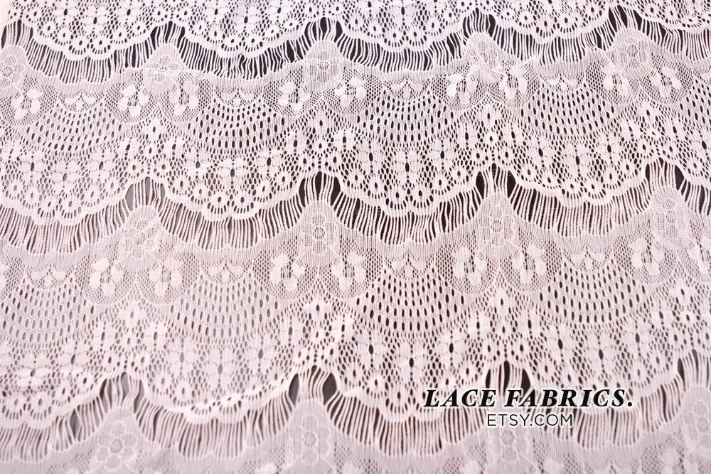 BABY PINK Stretch Eyelash Lace Fabric by the Yard or Wholesale Etsy