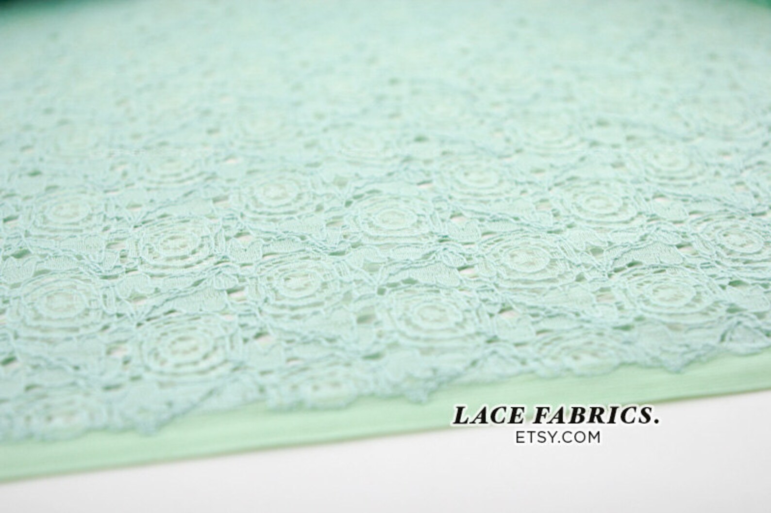 Mint Green Lace Fabric MINT Green Wedding Lace Floral by the Etsy