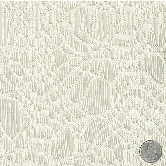Ivory Cobwebs Pattern Lace Crochet Fabric By The Yard Cobwebs Etsy