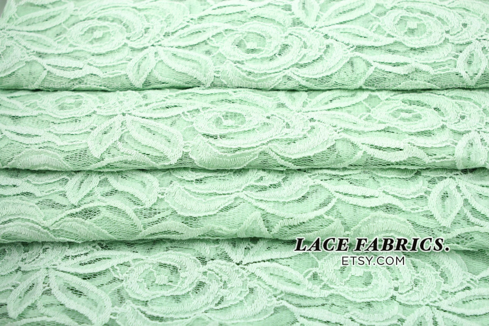 MINT Green C Cotton Lace Fabric by the Yard Wedding Bridal Etsy UK